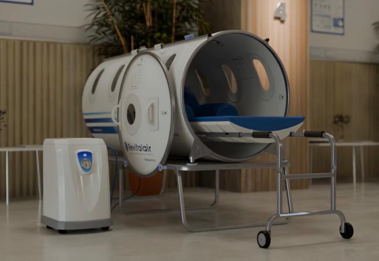 Cámara hiperbárica instalada en la clínica Oxigenoterapia