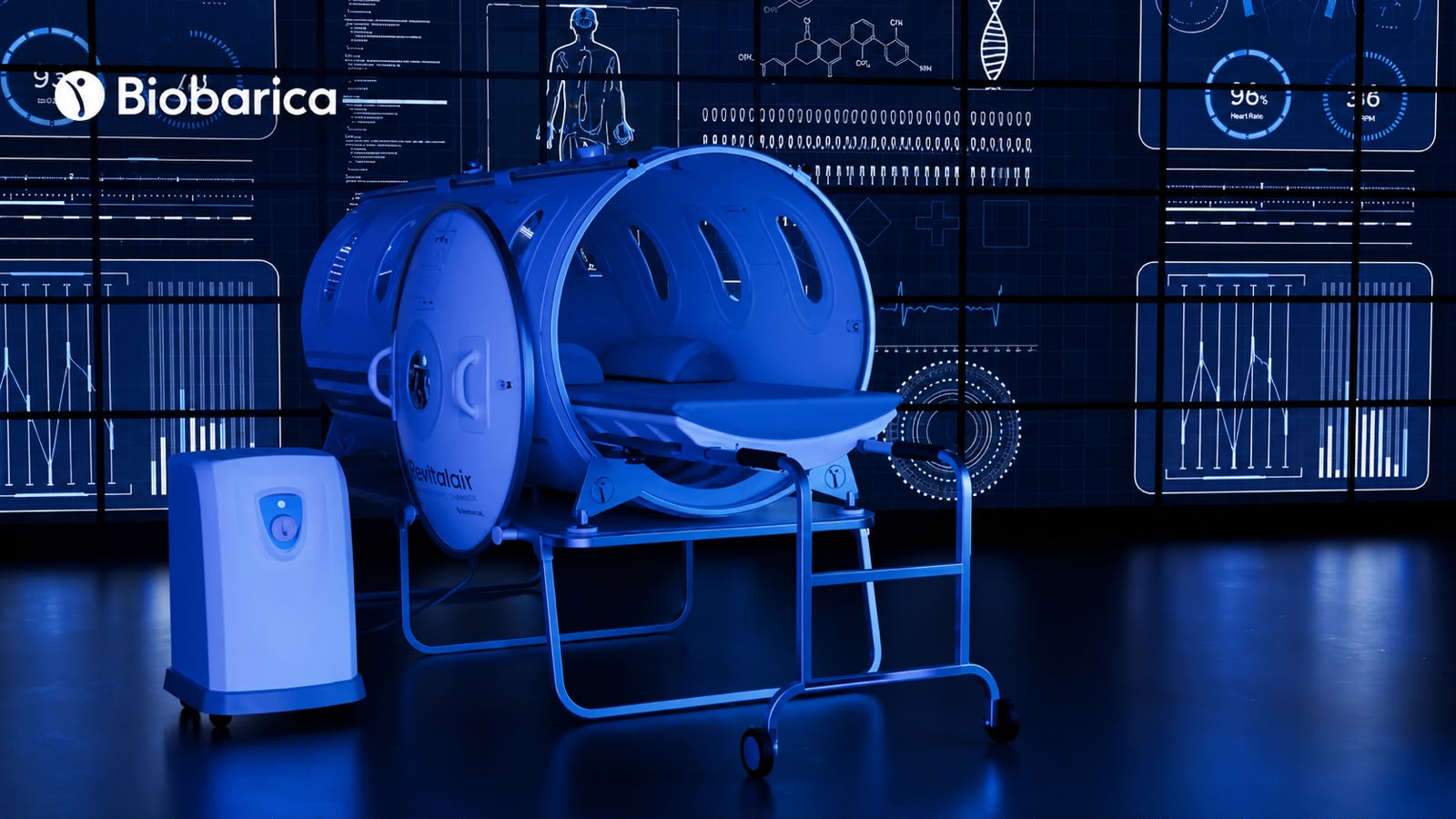 Cámara hiperbárica Revitalair, monitoreo de signos vitales